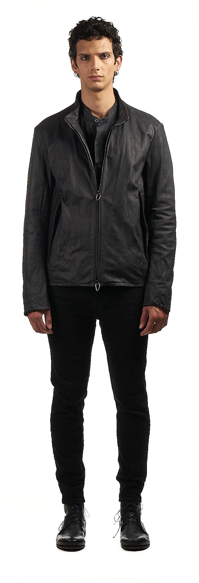 DANIELE BASTA LEATHER AND SILVER JACKET 
